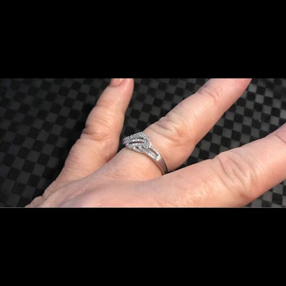 Gorgeous New .33 Carat Genuine Diamond Cluster Ring Sz 8 - Picture 6 of 6